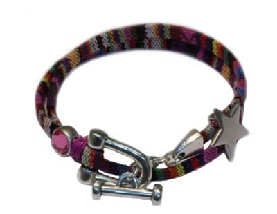 Bracelet avec lacet plat ethnique 5mm