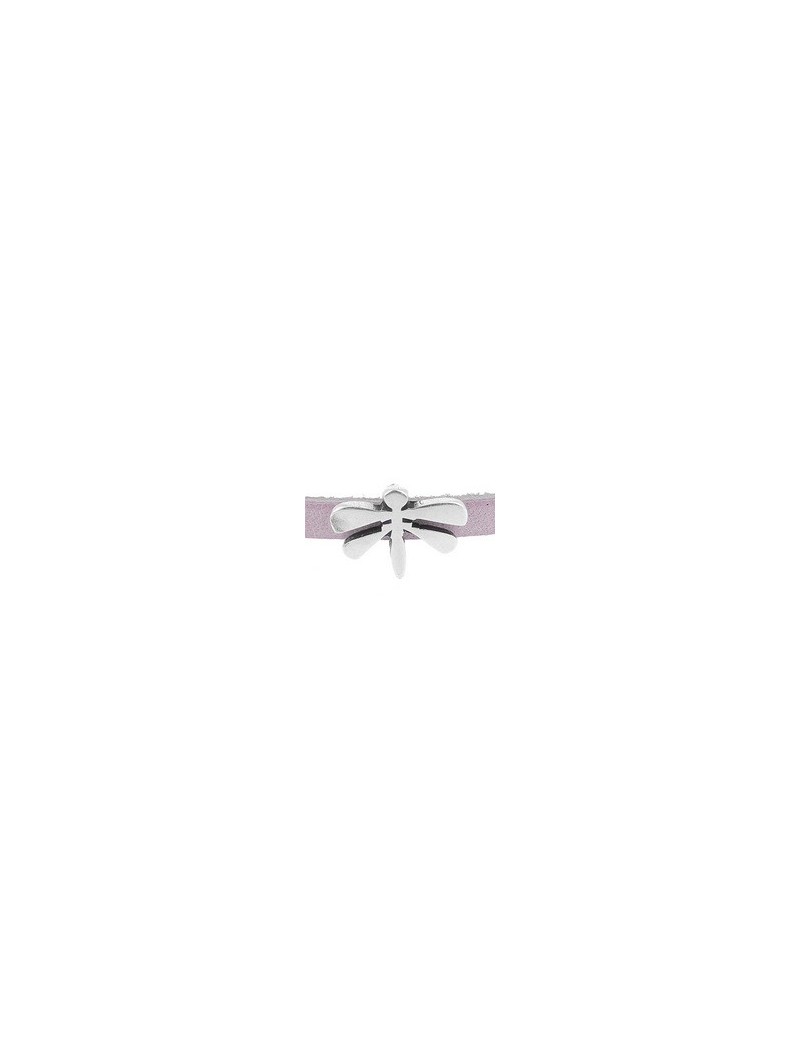 Passant libellule lisse de 14mm en métal plaqué argent Passant libellule lisse de 14mm en métal plaqué argent