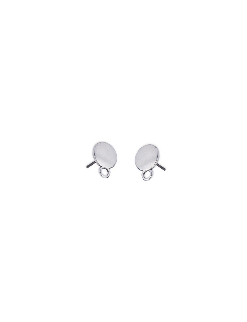 Paire de boucles d'oreille rondes lisses type puce placage argent Paire de boucles d'oreille rondes lisses type puce placage argent
