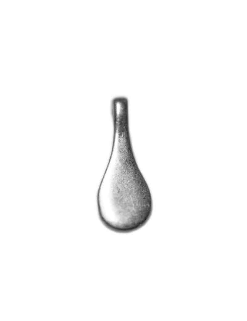 Breloque goutte plate lisse de 40mm plaquee argent Breloque goutte plate lisse de 40mm plaquee argent