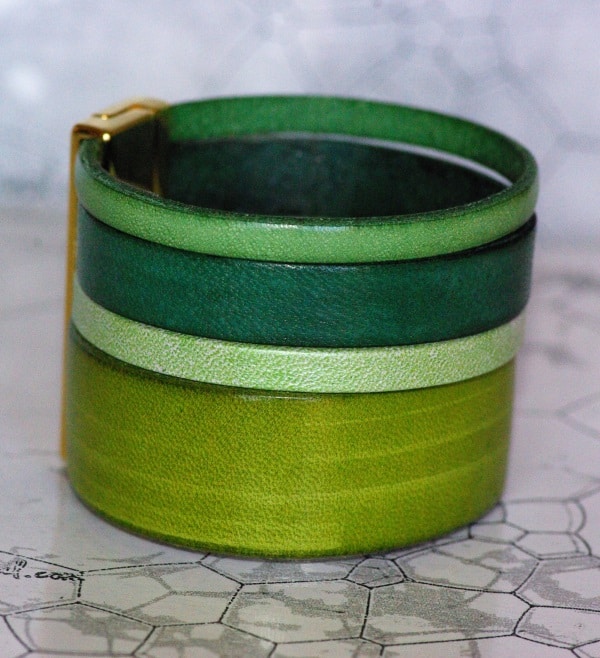 Bracelet de 40mm tons verts et or
